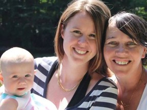 Kaydance Etchells, left, pictured here with her mothers Lauren Etchells and Tasha Brown. (Facebook/Tasha Brown)