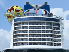 In this file photo taken on May 21, 2019, Royal Caribbean cruise ship Spectrum of the Seas is seen docked at the Marina Bay Cruise Centre in Singapore. (ROSLAN RAHMAN/AFP/Getty Images)