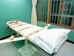 This Feb. 29, 2000, photo shows the "death chamber" at the Texas Department of Criminal Justice Huntsville Unit in Huntsville, Texas.