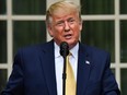 U.S. President Donald Trump delivers remarks on citizenship and the census in the Rose Garden at the White House in Washington, D.C., on Thursday, July 11, 2019.