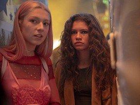 Zendaya (R) stars with Hunter Schafer in "Euphoria."