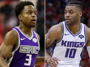 Yogi Ferrell (L) and Frank Mason III are seen in file photos.