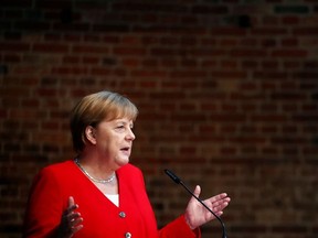 German Chancellor Angela Merkel speaks during a ceremony to mark 50 years of German development aid in Berlin, Germany, July 12, 2019.