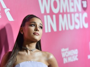Ariana Grande attends Billboard's 13th Annual Women In Music event at Pier 36 in New York City on on December 6, 2018. ANGELA WEISS/AFP/Getty Images