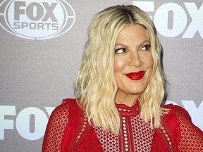 Tori Spelling attends the 2019 FOX Upfront at Wollman Rink, Central Park on May 13, 2019 in New York City. (Dominik Bindl/Getty Images)