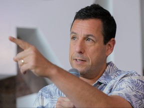 Adam Sandler speaks during the press conference of the new Netflix movie 'Murder Mystery' at St. Regis Hotel on June 13, 2019 in Mexico City.