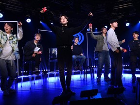 j-hope, Jin, Jimin, SUGA, RM, V, Jungkook of BTS appear onstage for iHeartRadio Live with BTS at iHeartRadio Theater New York on May 21, 2019 in New York City. (Jamie McCarthy/Getty Images for iHeartMedia)