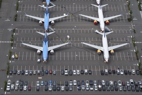 Boeing 737 MAX airplanes are stored on employee parking lots near Boeing Field, on June 27, 2019 in Seattle, Washington. After a pair of crashes, the 737 MAX has been grounded by the FAA and other aviation agencies since March, 13, 2019. The FAA has reportedly found a new potential flaw in the Boeing 737 Max software update that was designed to improve safety.