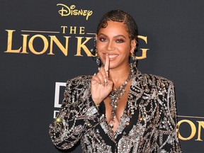 Beyonce arrives for the world premiere of Disney's "The Lion King" at the Dolby theatre on July 9, 2019 in Hollywood. ROBYN BECK/AFP/Getty Images