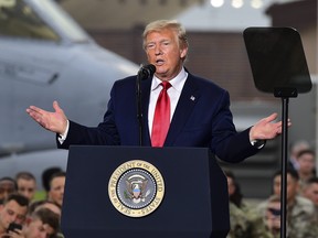 President Donald Trump   gives Fourth of July speech in front of the Lincoln Memorial and organizes a show of military power that includes a display of tanks and a flyover of fighter jets.