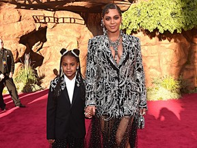 Blue Ivy Carter (L) and Beyonce Knowles-Carter attend the World Premiere of Disney's "THE LION KING" at the Dolby Theatre on July 09, 2019 in Hollywood, California. Alberto E. Rodriguez/Getty Images for Disney