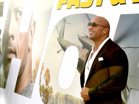 Dwayne Johnson arrives at the premiere of Universal Pictures' "Fast & Furious Presents: Hobbs & Shaw" at Dolby Theatre on July 13, 2019 in Hollywood, California.