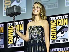 Natalie Portman of Marvel Studios' 'Thor: Love and Thunder' at the San Diego Comic-Con International 2019 Marvel Studios Panel in Hall H on July 20, 2019 in San Diego, California.