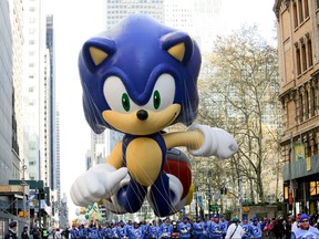 The Sonic the Hedgehog balloon is seen during the 87th Annual Macy's Thanksgiving Day Parade on November 28, 2013 in New York City. Andrew Toth/Getty Images for Sega of America