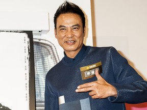 Actor Simon Yam attends Two Thumbs Up Press Conference during 38 Hong Kong Film Festival 2014 at Hong Kong Convention and Exhibition Centre on March 25, 2014 in Hong Kong.  (Xaume Olleros/Getty Images)
