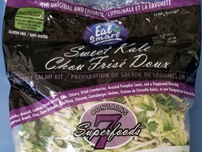 An Eat Smart brand kale salad bag is seen in this undated handout photo. (THE CANADIAN PRESS/HO, Canadian Food Inspection Agency)