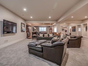 A more traditional TV viewing area in Phil Kessel's house. (REALTOR.COM)