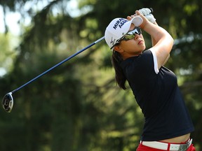 Sei Young Kim of South Korea watches her drive on the 18th hole during the final round of the Marathon Classic Presented By Dana at the Highland Meadows Golf Club on July 14, 2019 in Sylvania, Ohio.