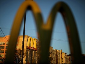 The logo of a McDonald's restaurant is seen in Los Angeles October 24, 2017. (REUTERS/Lucy Nicholson/File Photo)