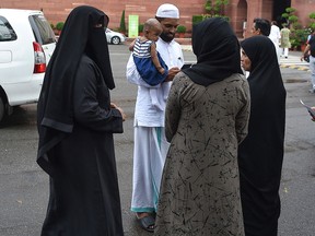 Muslim women visit the Parliament house to watch the current session in New Delhi on July 26, 2019. (PRAKASH SINGH/AFP/Getty Images)
