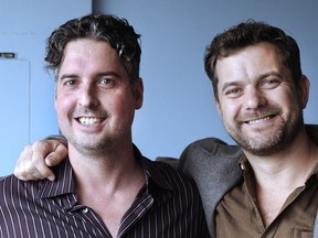 TV star Joshua Jackson, right, and business partner Daniel Cruz at their new venture, Liquid Media Group, in Vancouver.