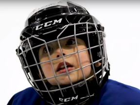 Mason, 4, was mic'd up during a hockey practice by his father Jeremy Rupke, of Howtohockey.com, and the video has been viewed more than 10 million times on YouTube. (screenshot from YouTube)