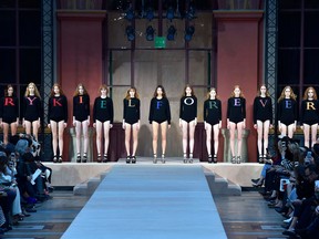 In this file photo taken on Oct. 3, 2016 models present creations for Sonia Rykiel during the 2017 Spring/Summer ready-to-wear collection fashion show in Paris. (ALAIN JOCARD/AFP/Getty Images)