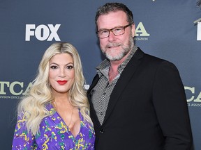 Tori Spelling and Dean McDermott attend Fox Winter TCA at The Fig House on Feb. 6, 2019, in Los Angeles.