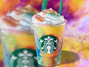 Starbucks release their new limited time only Tie-Dye Frappuccino on Wednesday, June 10, 2019. (Starbucks Canada/Handout)