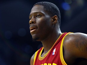 Anthony Bennett of the Cleveland Cavaliers watches the play during NBA action against the Toronto Raptors at the Air Canada Centre in Toronto, Ont. on Friday February 21, 2014.