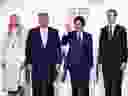 From left to right, adviser to the U.S. President Ivanka Trump, U.S. President Donald Trump, Japanese Prime Minister Shinzo Abe and U.S. Senior Adviser Jared Kushner attend the G20 Osaka Summit in Osaka, Japan, on June 28, 2019.