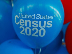 Balloons decorate an event for community activists and local government leaders to mark the one-year-out launch of the 2020 Census efforts in Boston, on April 1, 2019.