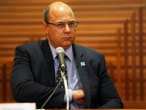 Rio de Janeiro Governor Wilson Witzel attends a press conference in Rio on March 12, 2019. (DANIEL RAMALHO/AFP/Getty Images)