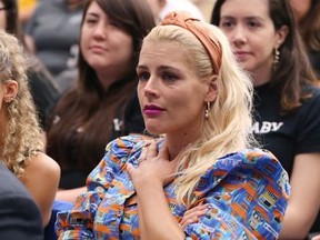 Busy Philipps celebrates donation of One Million backpacks from Baby2Baby, Kawhi Leonard and the L.A. Clippers to students across Los Angeles at 107th Street Elementary on August 20, 2019 in Los Angeles, California.
