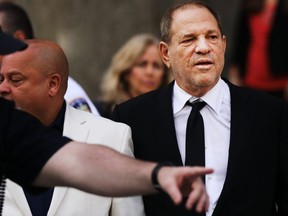 Harvey Weinstein exits court after an arraignment over a new indictment for sexual assault on August 26, 2019 in New York City.  (Spencer Platt/Getty Images)