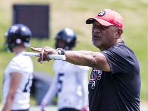 Ottawa Redblacks running backs coach Joe Paopao during team practice at TD Place on July 29, 2019.