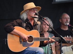 Singer-songwriter Arlo Guthrie performs during the 50th anniversary celebration of Woodstock at Bethel Woods Center for the Arts on August 15, 2019 in Bethel, New York. (ANGELA WEISS/AFP/Getty Images)