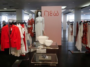 Clothes are seen on display inside the Barneys New York the luxury department store in New York City, July 31, 2019.