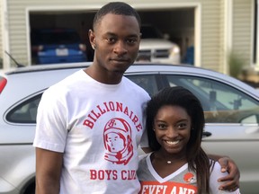 Simone Biles with her brother, Tevin Biles-Thomas.