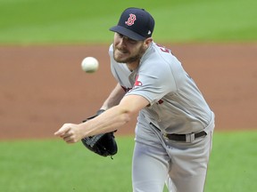 Boston Red Sox pitcher Chris Sale (41) delivers against the Cleveland Indians at Progressive Field. (David Richard-USA TODAY Sports)