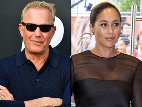 Kevin Costner and Meghan, Duchess of Sussex.