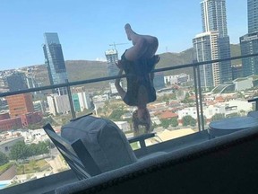 A Mexican college student reportedly fell 80 feet after performing a yoga pose on a 6th floor balcony railing. (Twitter)