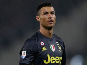 Cristiano Ronaldo of Juventus looks on during the Serie A match between SS Lazio and Juventus at Stadio Olimpico on January 27, 2019 in Rome, Italy.  Paolo Bruno/Getty Images
