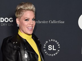Pink attends the Sony Music BRIT awards after party at aqua shard on February 20, 2019 in London, England.