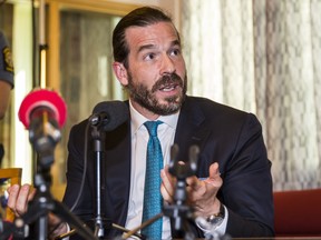 Slobodan Jovicic, lawyer for A$AP Rocky, gives a press conference after the first day of the A$AP Rocky assault trial at the Stockholm city courthouse on July 30, 2019 in Stockholm, Sweden.