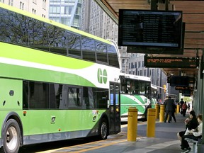 GO buses at Union Station. (Postmedia file photo)