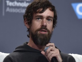 Twitter CEO Jack Dorsey speaks during a press event at CES 2019 at the Aria Resort & Casino in Las Vegas on Jan. 9, 2019.