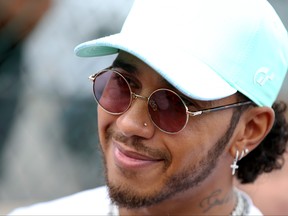 Lewis Hamilton smiles in the Paddock during previews ahead of the F1 Grand Prix of Belgium at Circuit de Spa-Francorchamps on August 29, 2019 in Spa, Belgium. (Charles Coates/Getty Images)