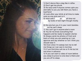 Zoe Scholefield's list of demands from her ex-boyfriend has gone viral. (Twitter)