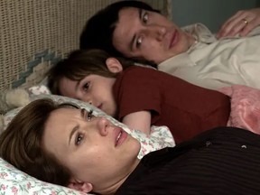 Scarlett Johansson, left, Azhy Robertson, centre, and Adam Driver star in "Marriage Story." (Allstar/Netflix)